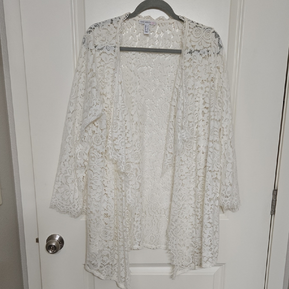 Isaac Mizrahi White Lace Cardigan